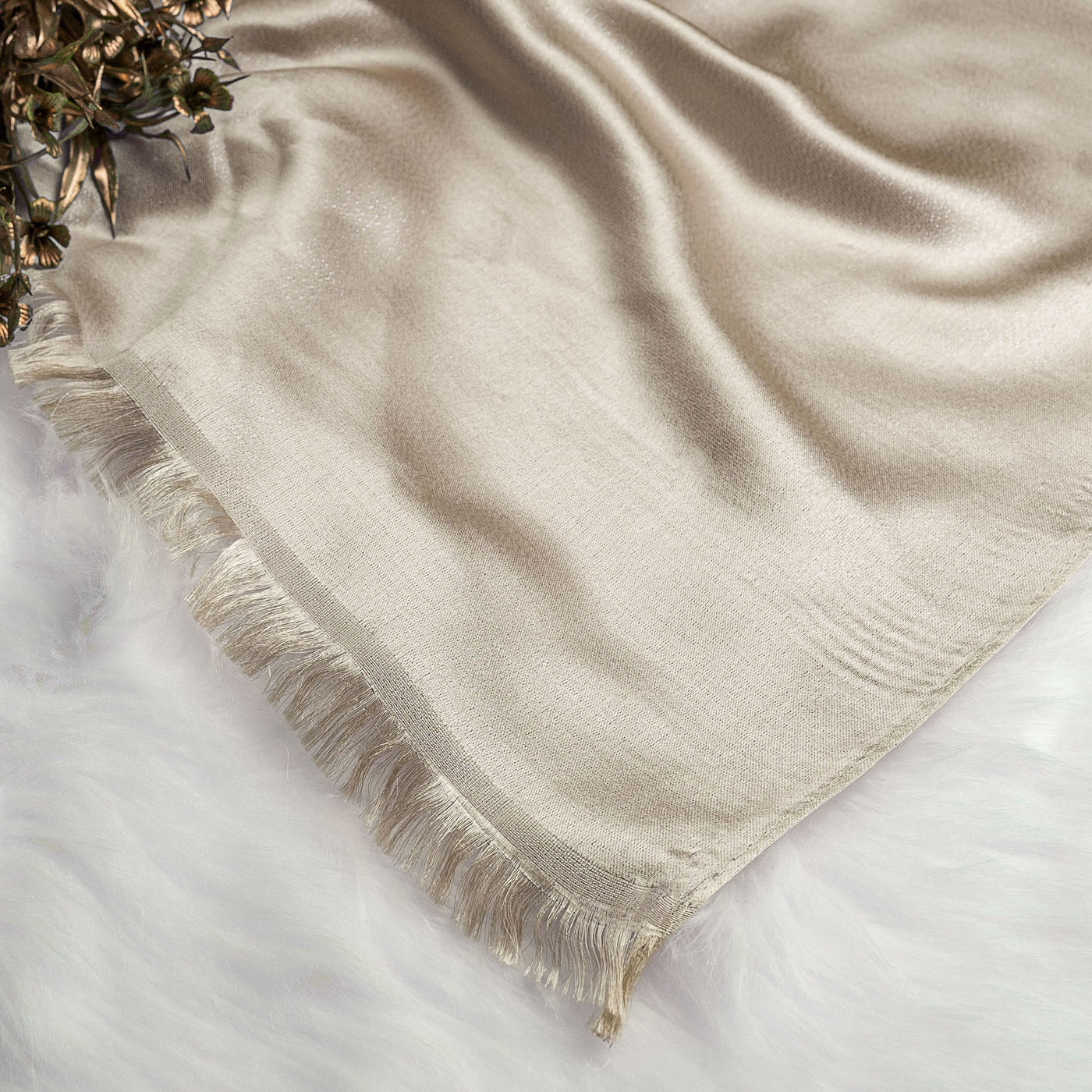 Woven Zari Lawn - Beige