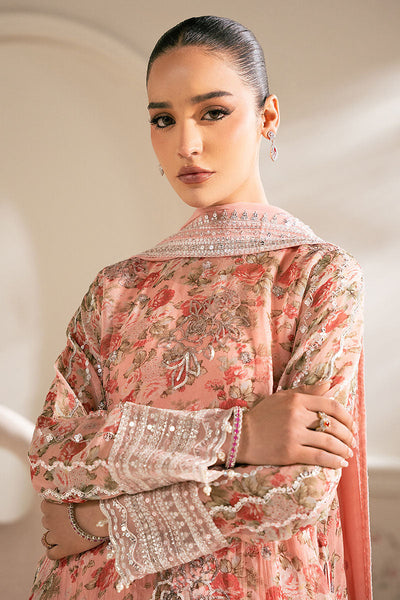 CORAL PUNCH-4PC ORGANZA EMBROIDERED SUIT