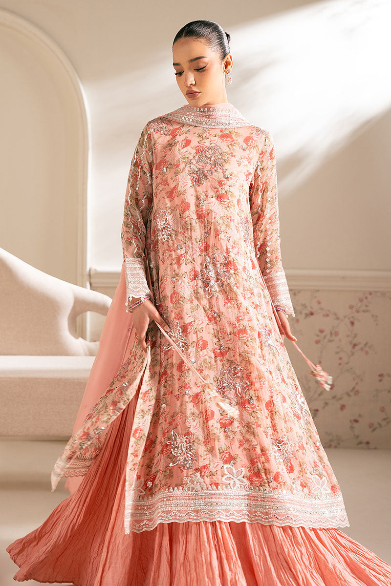 CORAL PUNCH-4PC ORGANZA EMBROIDERED SUIT